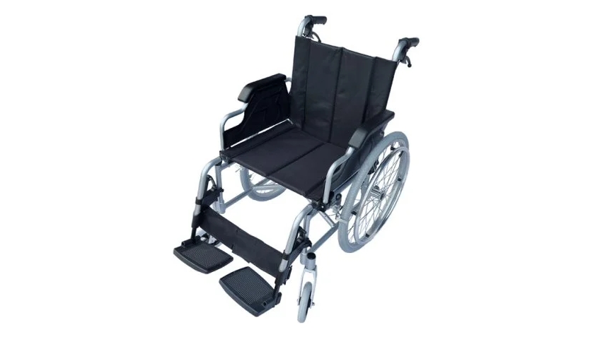 Gilani Engineering Light Foldable Manual Wheelchair with Attendant Brakes and Adjustable Leg Rest