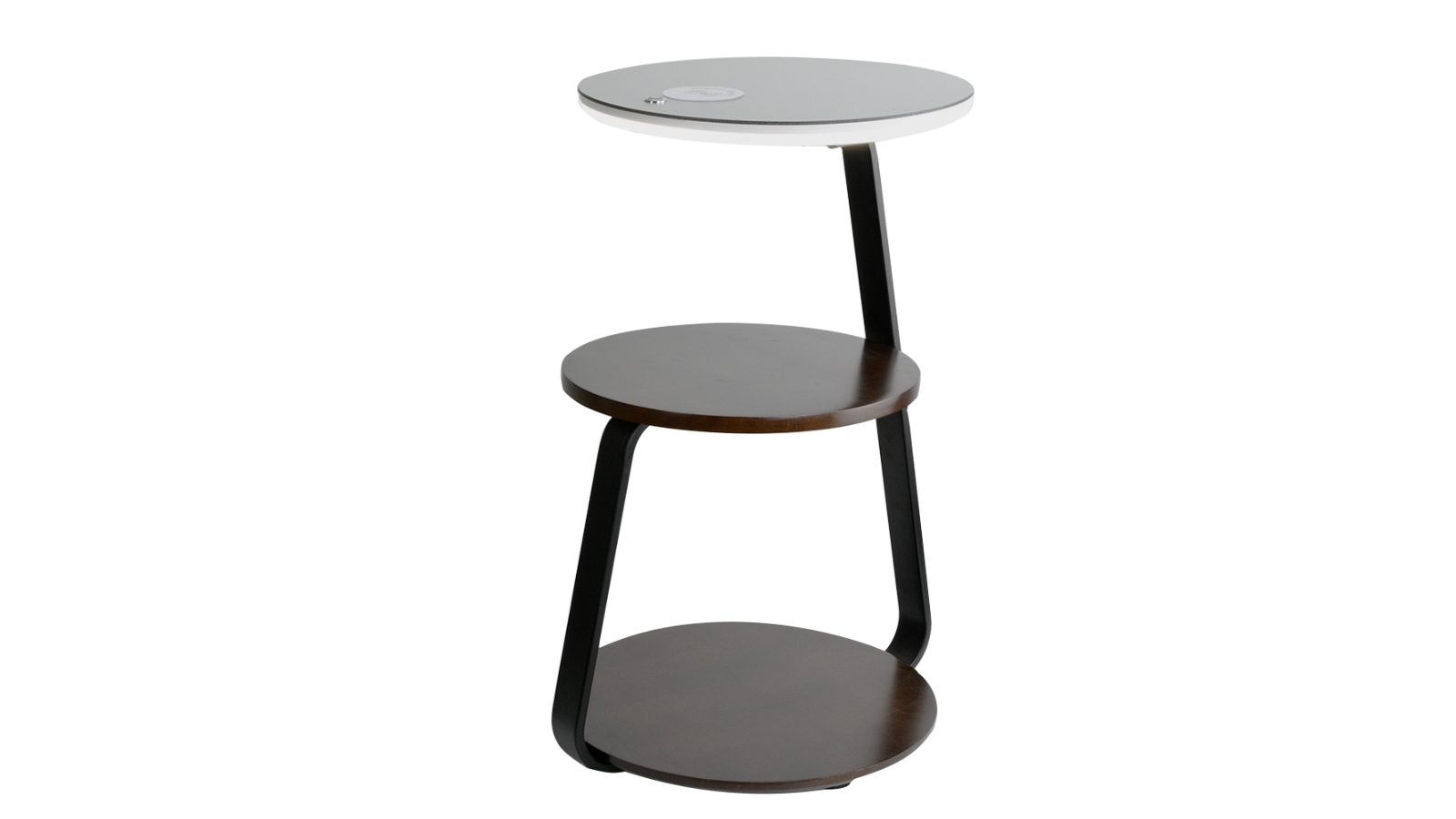 BEEBUY Walnut Table with Wireless Charger - 3 Layers Side