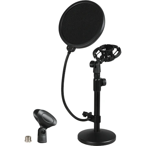 Levede Desktop Microphone Stand with Pop Filter Shock Mount Kit