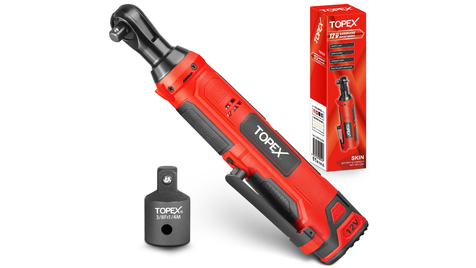 Topex 12V Cordless Electric Ratchet Wrench