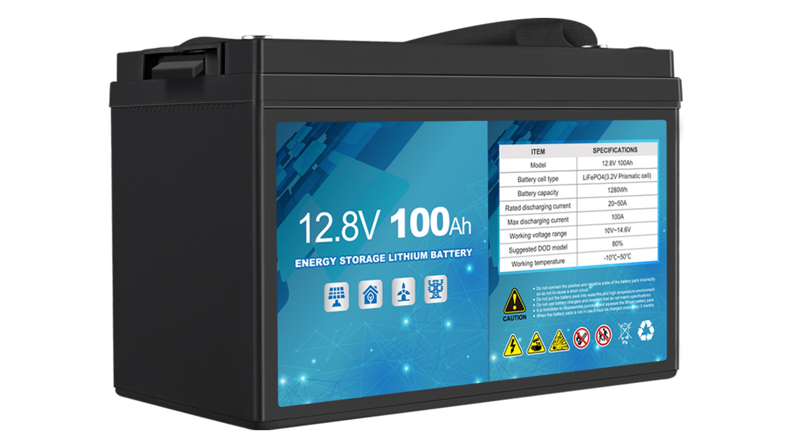 Galvan LiFePO4 100AH 2000 Times Recharge Camping Lithium Iron Battery