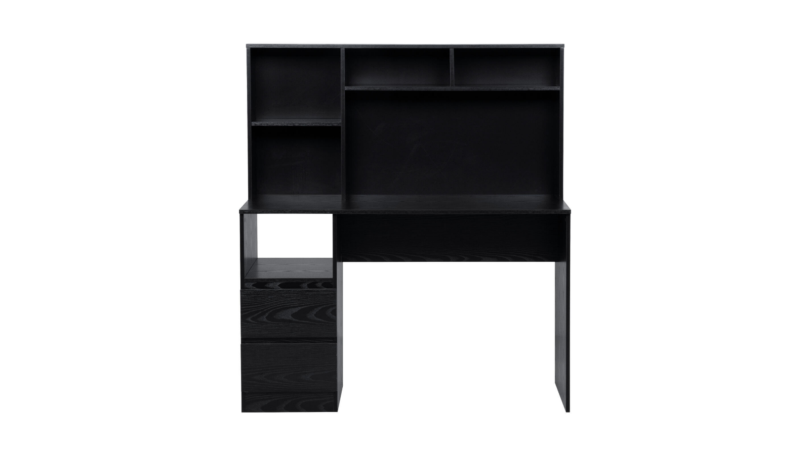 Calmare 2-Drawer Computer Study Desk with Power Cable Hole - Black