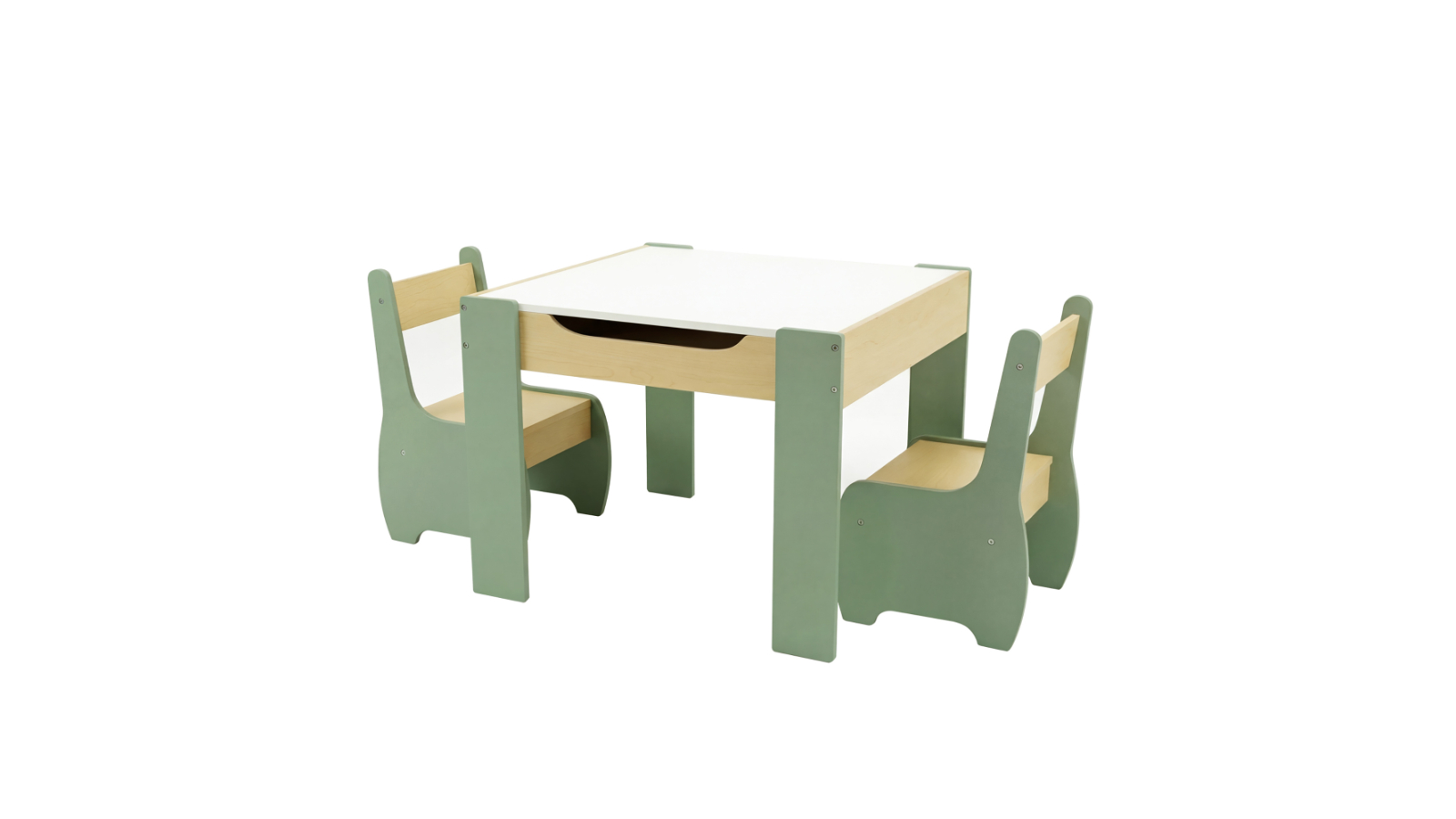 Levede  3-in-1 Kids Table and Chairs Chalkboard Storage Set