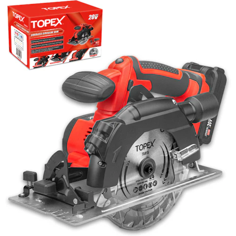TOPEX 20V Circular Saw with 4.0Ah Battery and Charger