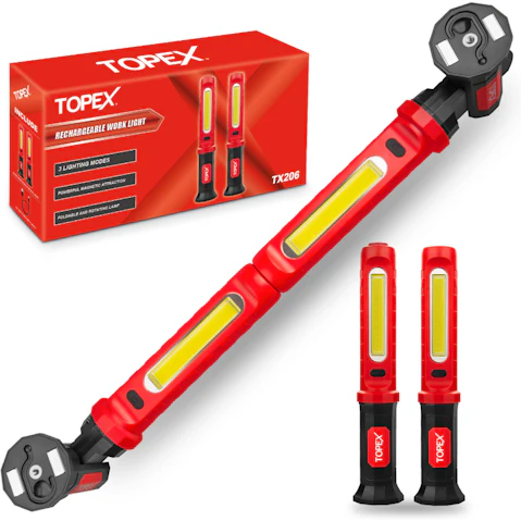 Topex 2000 Lumens Magnetic Work Light with Hooks for Garage and Workshop