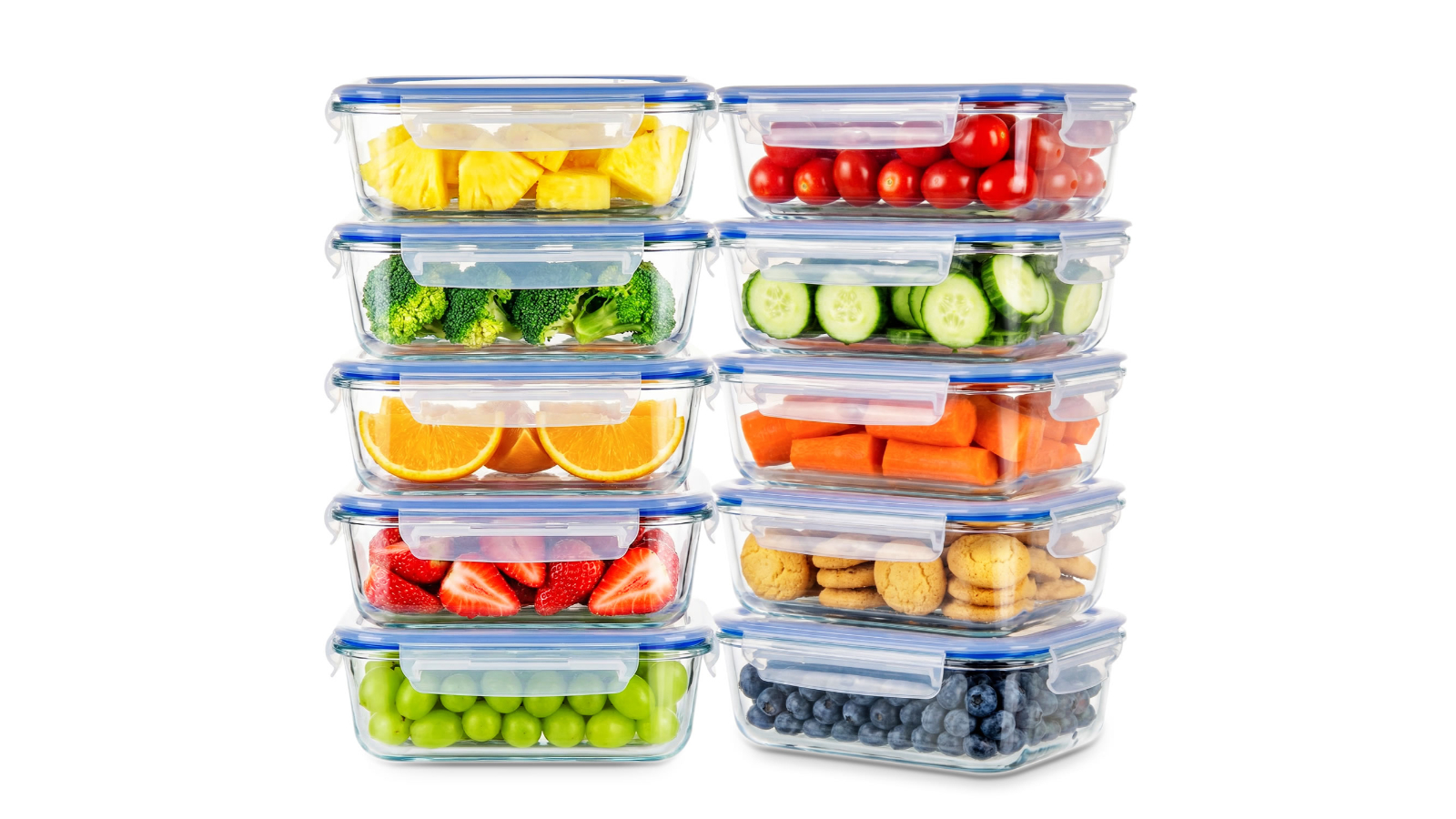 Stelive Pack of 10 Glass Food Containers Leakproof Glass Meal Prep Container