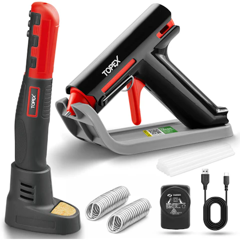 Topex 4V Soldering Iron Set with Hot Melt Glue Gun