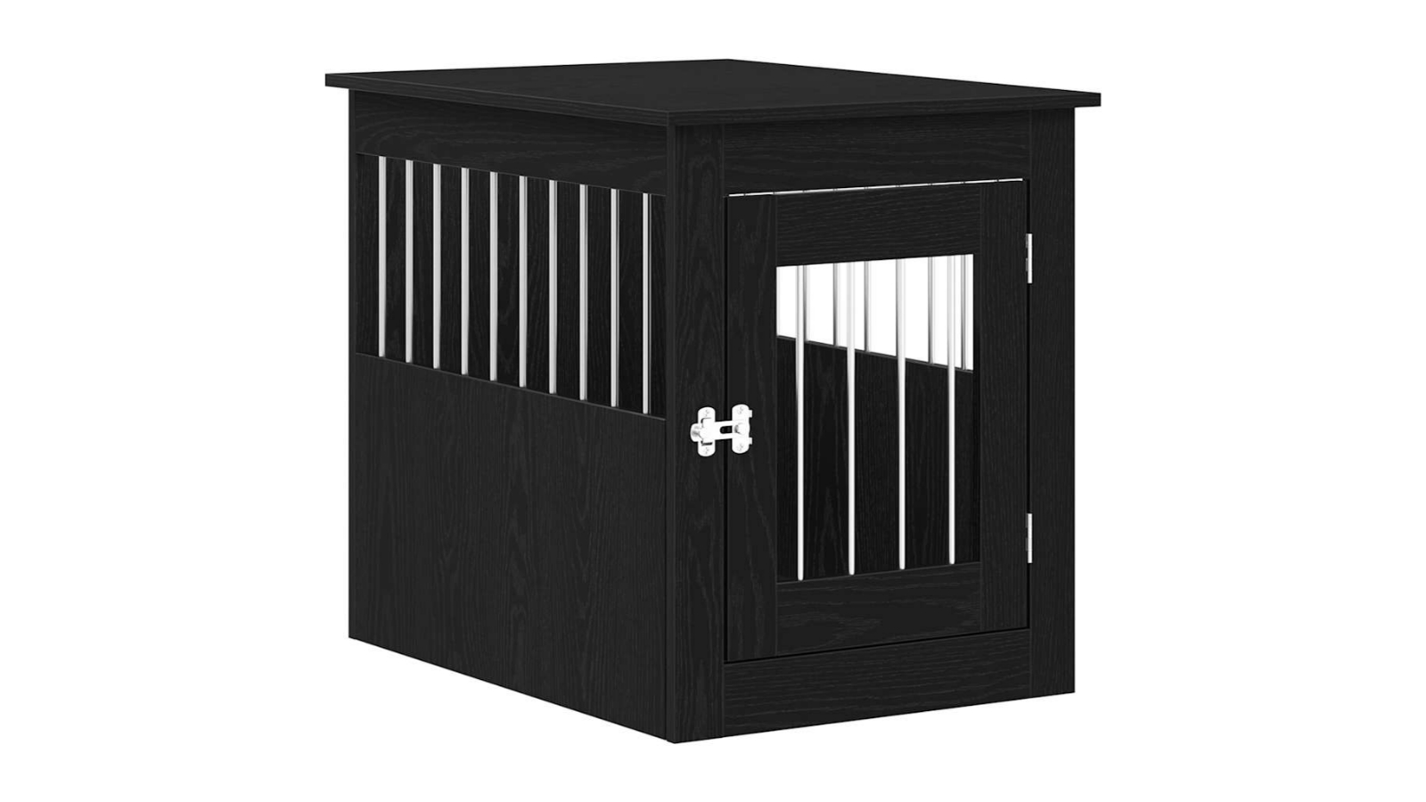 vidaXL Black Oak Engineered Wood Dog Crate Furniture - 55 x 75 x 65cm