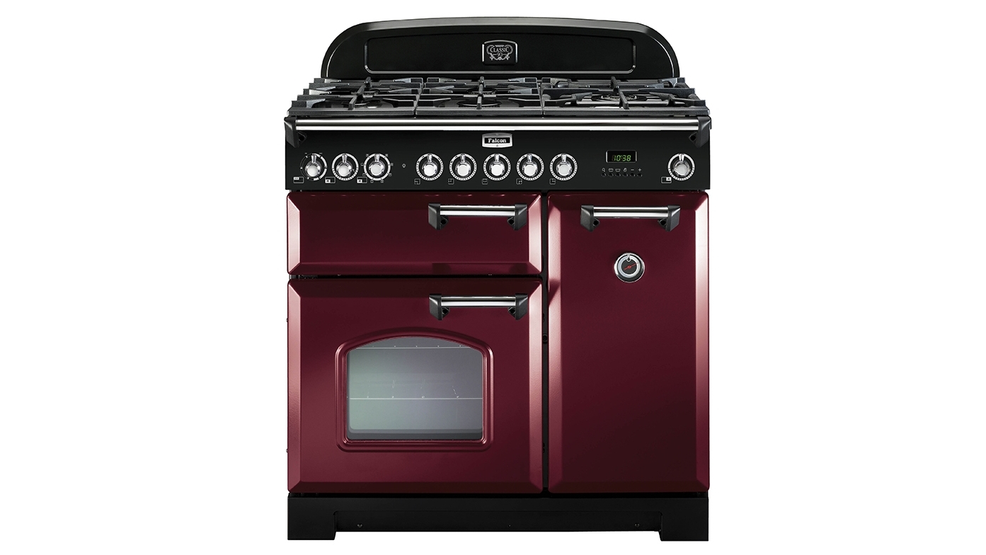 Falcon Classic Deluxe 900mm Dual Fuel Freestanding Cooker - Cranberry Chrome