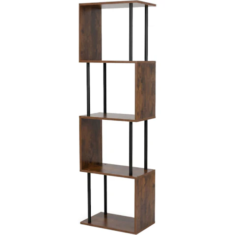 Levede 5-Tier Bookshelf S-Shaped Anti-Tip Bookcase