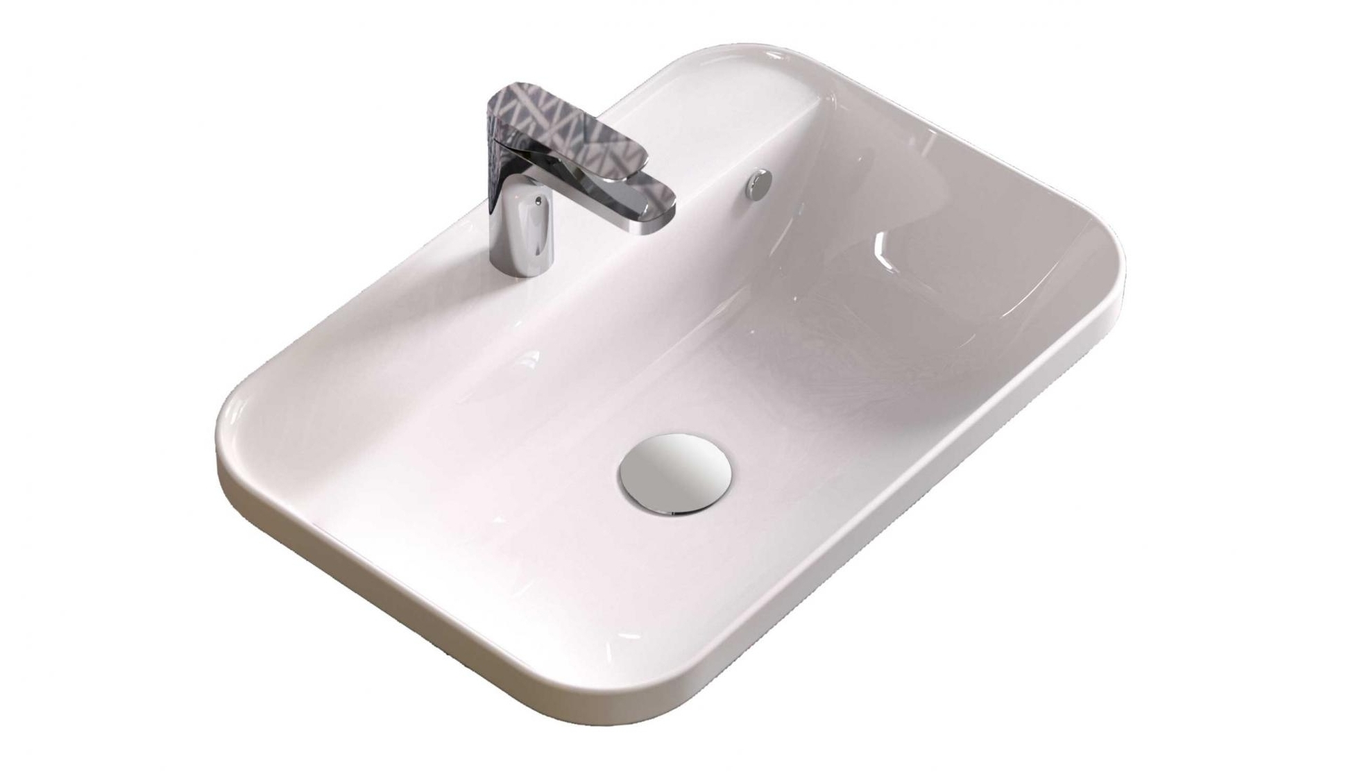 Parisi Gio Evolution 600×400mm Rectangular Inset Basin 1-Tap Hole