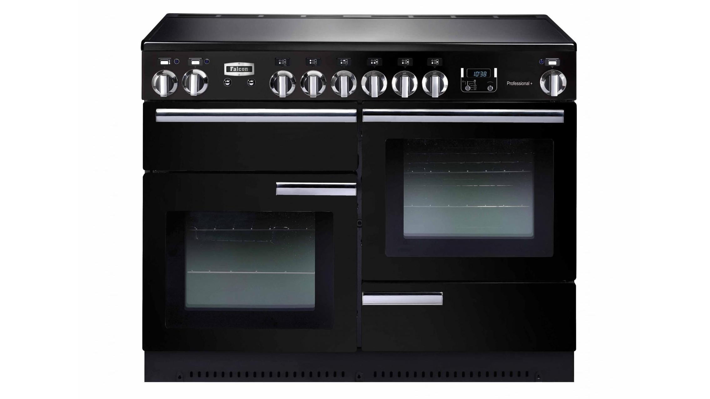 Falcon Professional 1100mm Chrome Fitting Freestanding Induction Cooker - Black
