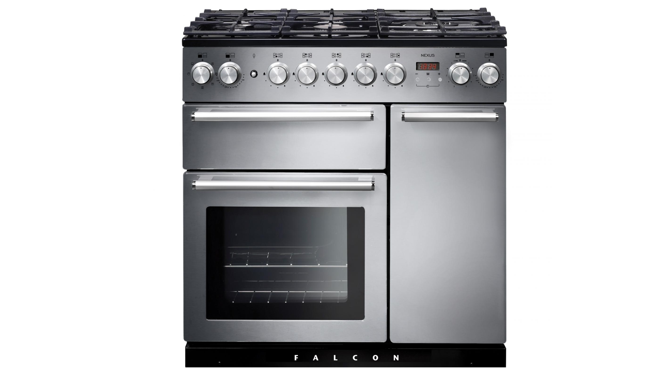 Falcon Nexus 900mm Chrome Fitting Dual Fuel Freestanding Cooker - Stainless Steel
