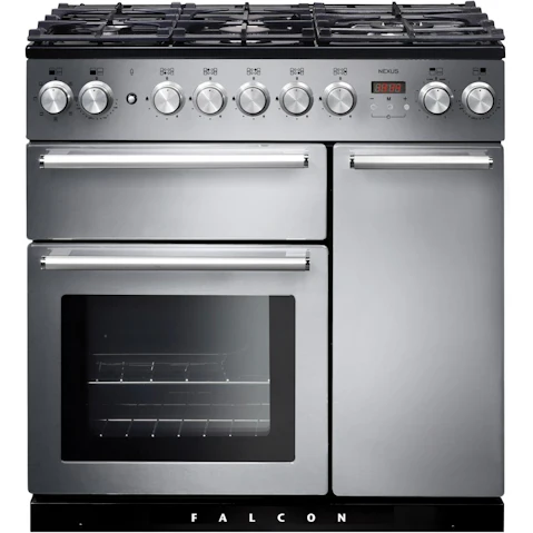 Falcon Nexus 900mm Chrome Fitting Dual Fuel Freestanding Cooker - Stainless Steel