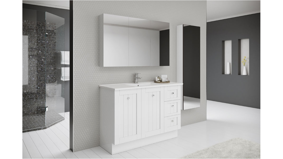 Timberline Norfolk 900mm Floor Standing Vanity with Silksurface Top and