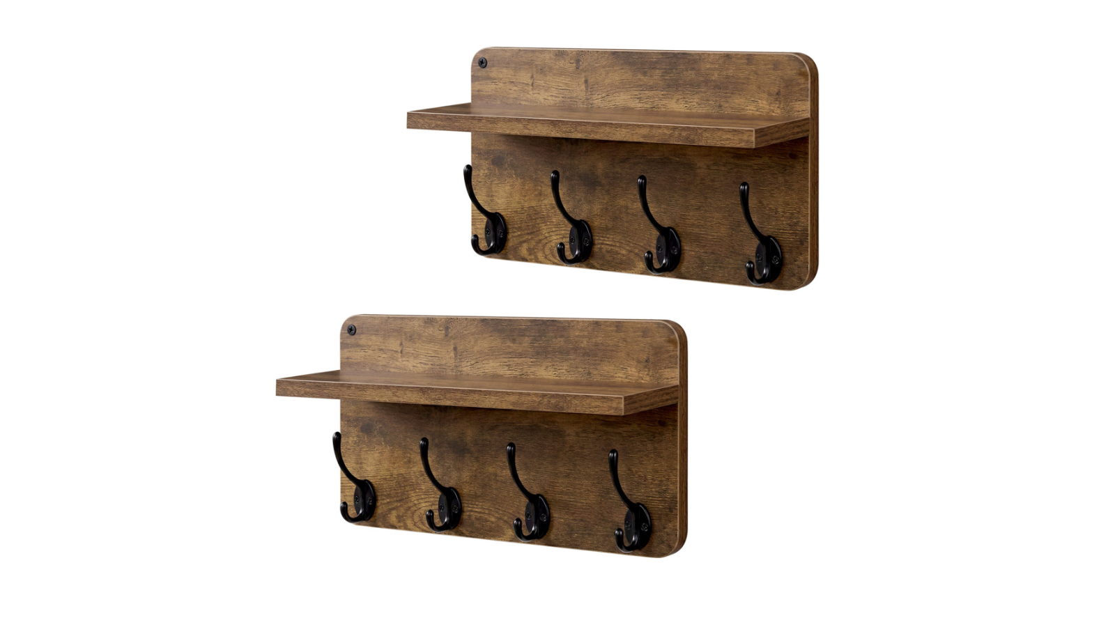 Levede 2 Piece Coat Rack Wall Shelf Hook 
