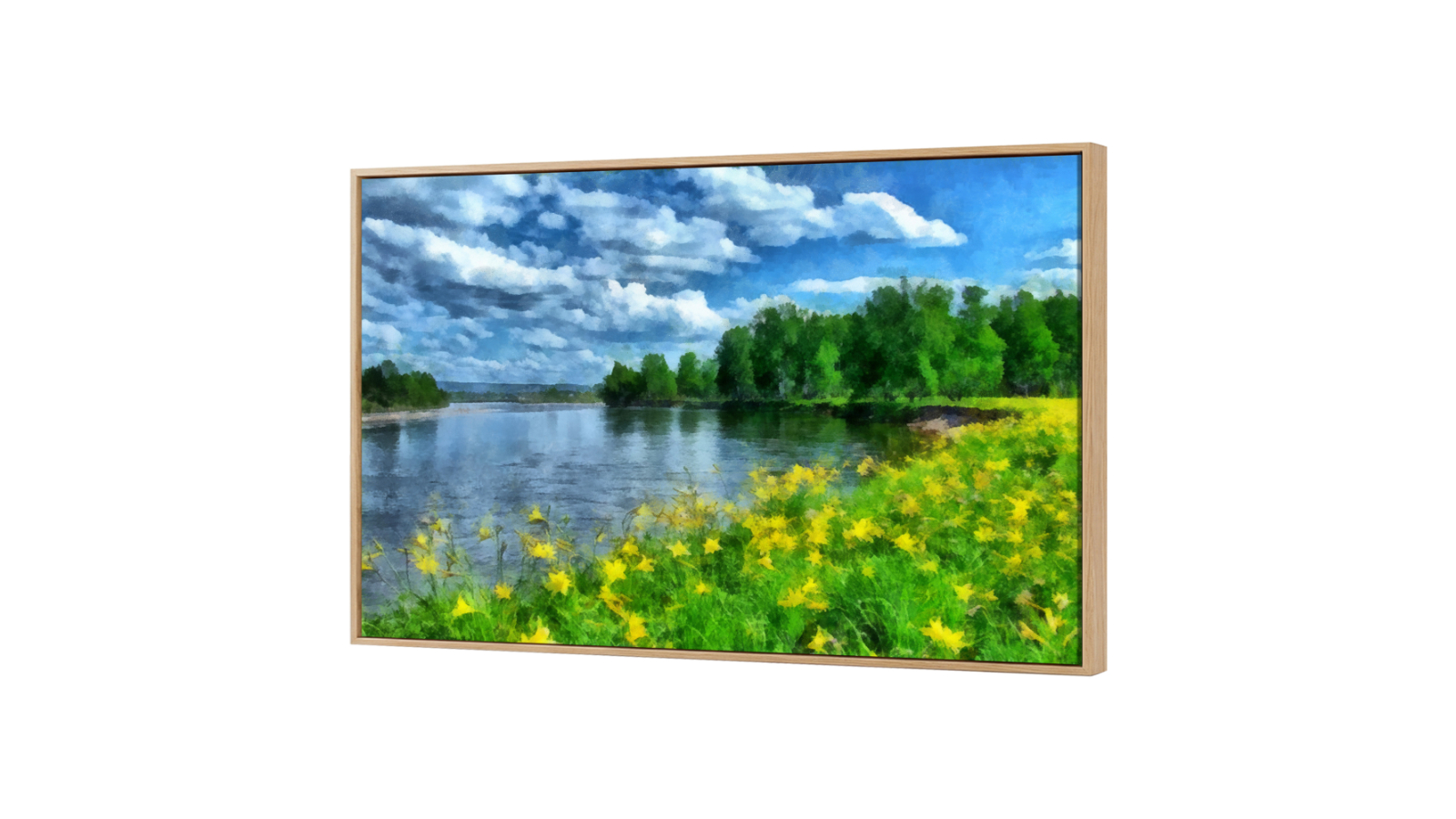 Yezi Modern Canvas Wall Art Framed Landscape Painting 80 x 120cm