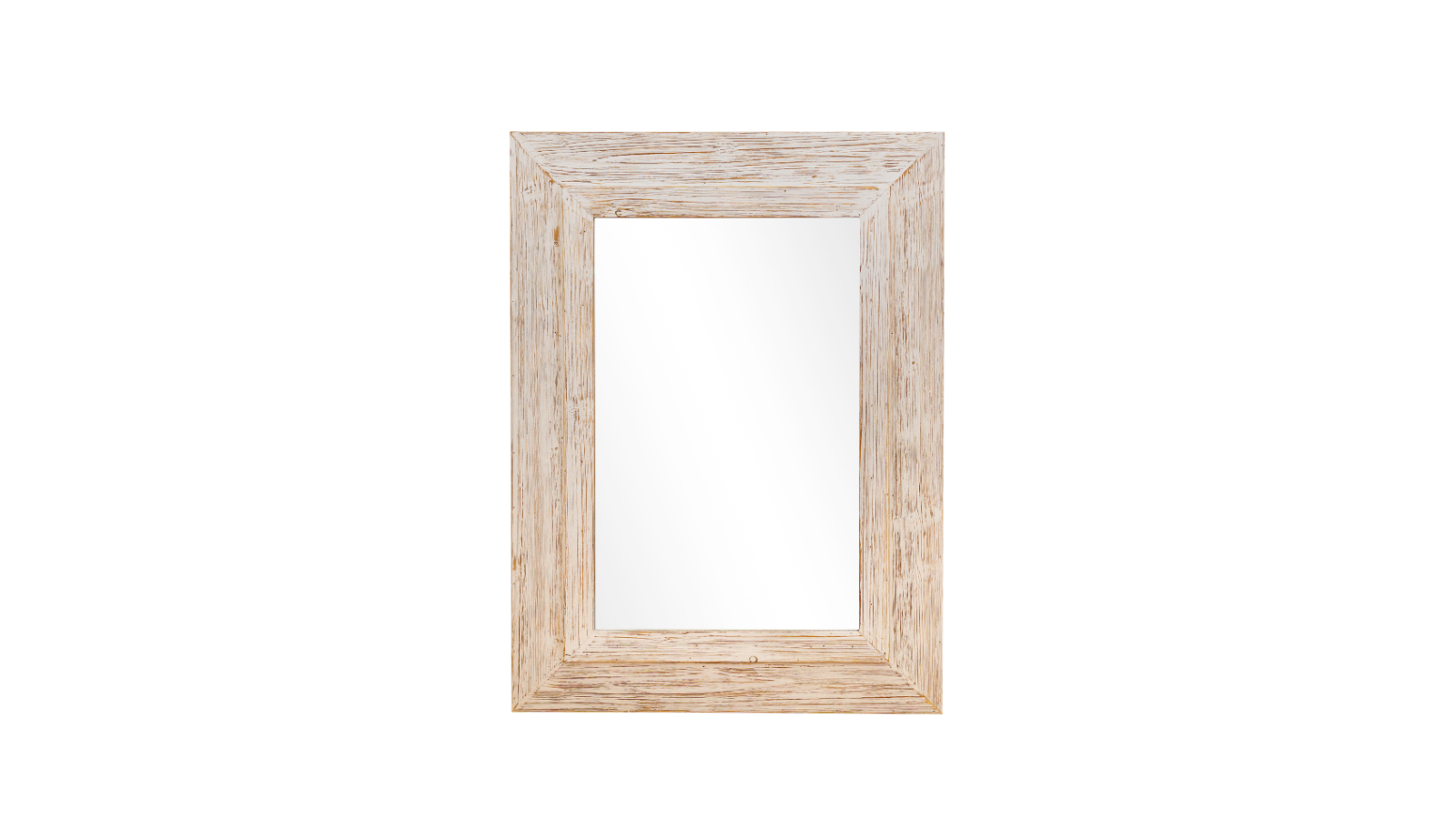 Hubsite 80 x 60cm Wall Mirror with Whitewash Wood Frame