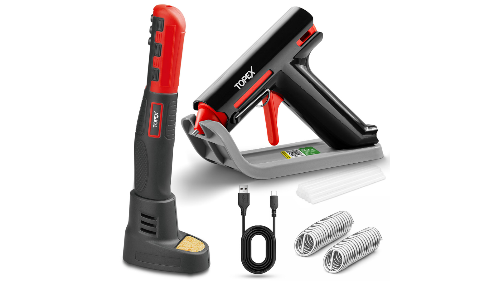 Topex Cordless Glue Gun Soldering Twin Kit