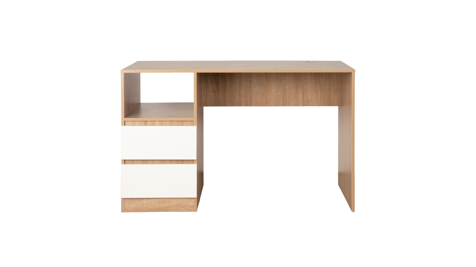 Calmare 2-Drawer Computer Desk with Power Cable Hole