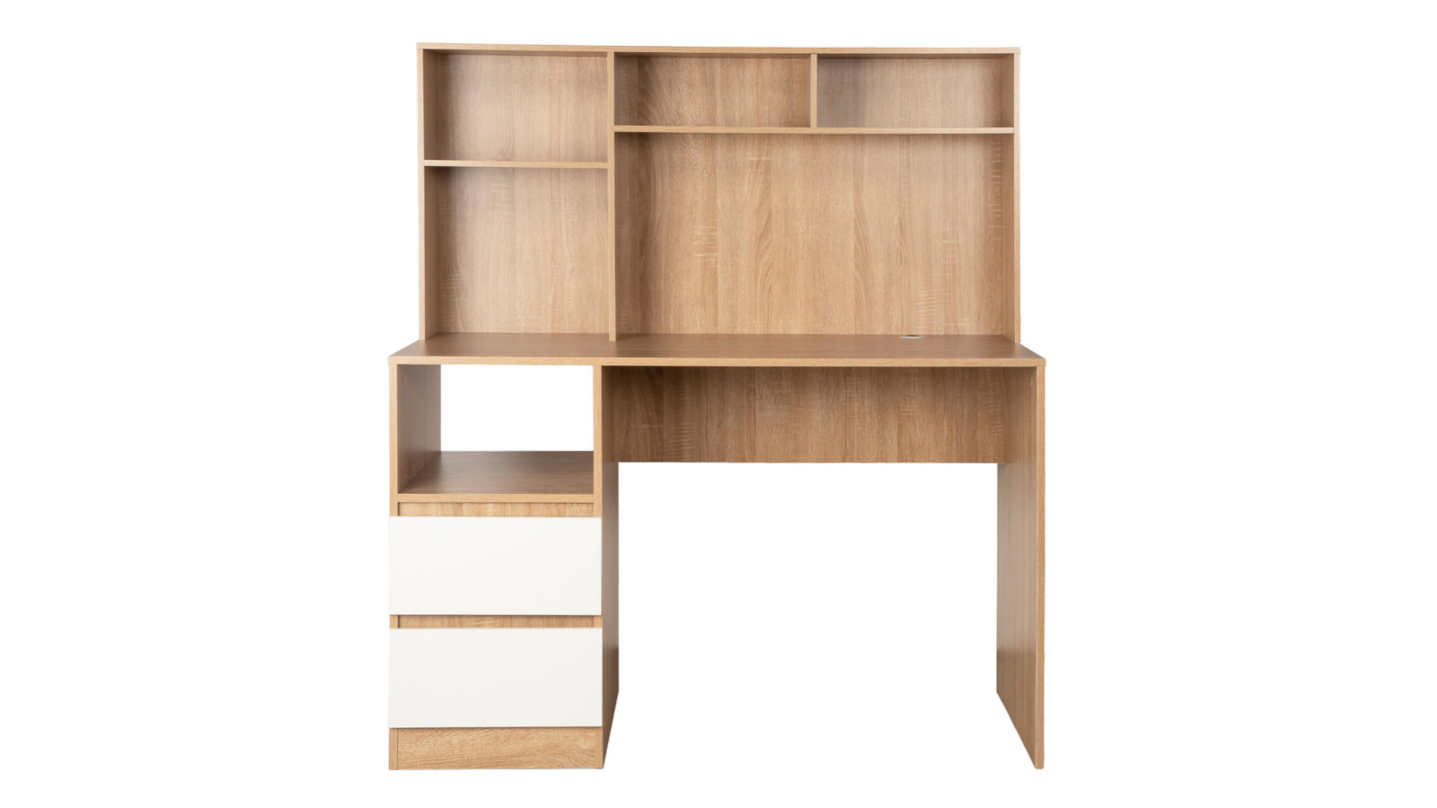 Calmare 2-Drawer Computer Study Desk with Power Cable Hole