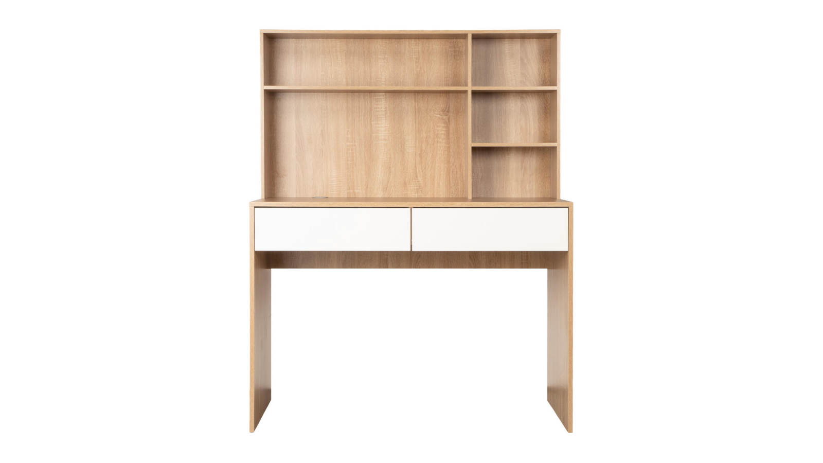 Calmare 2-Drawer Large Computer Study Desk with Power Cable Hole
