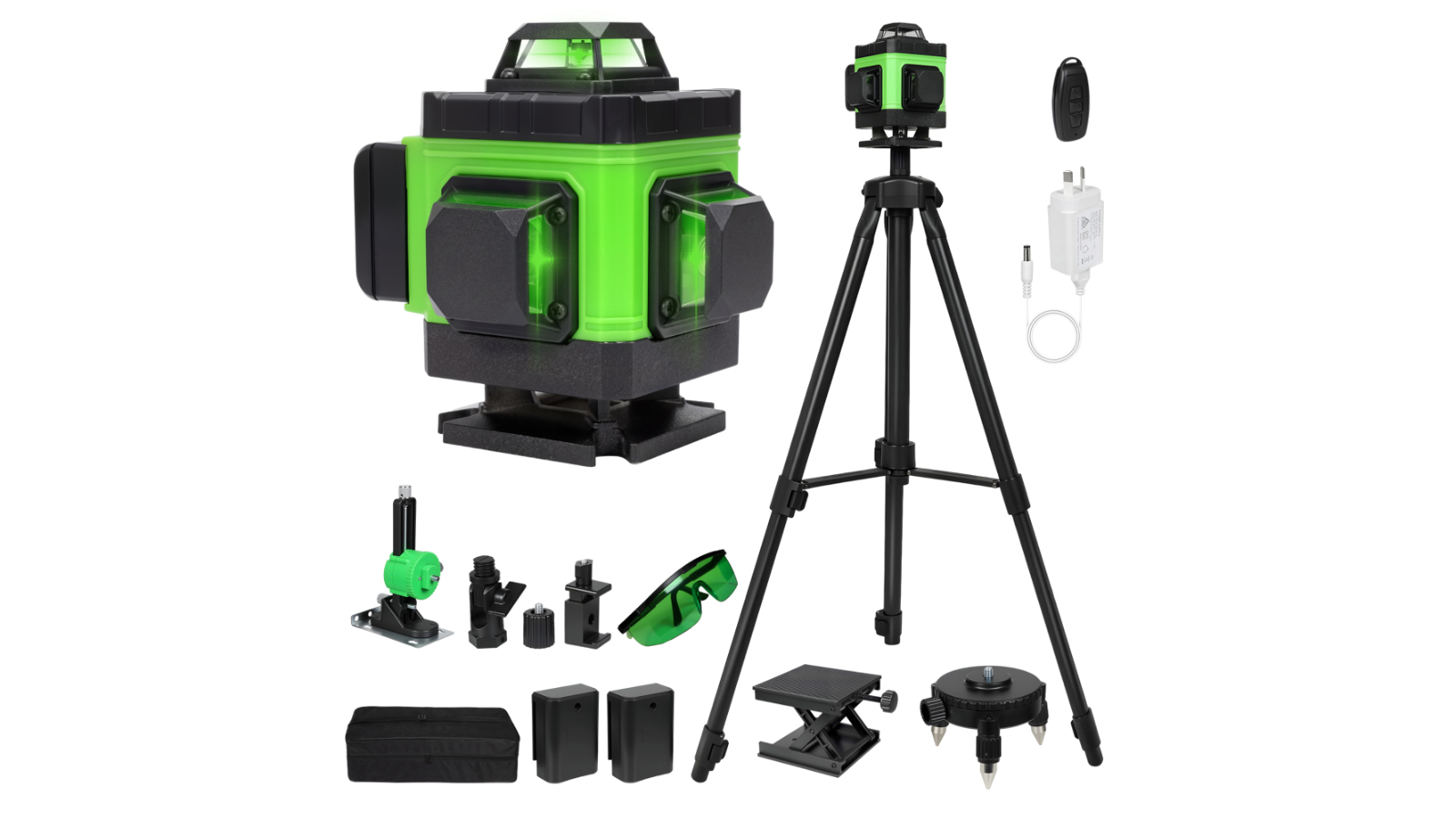 Traderight 360 Degree 16 Line Laser Level Rotary with Tripod - Green