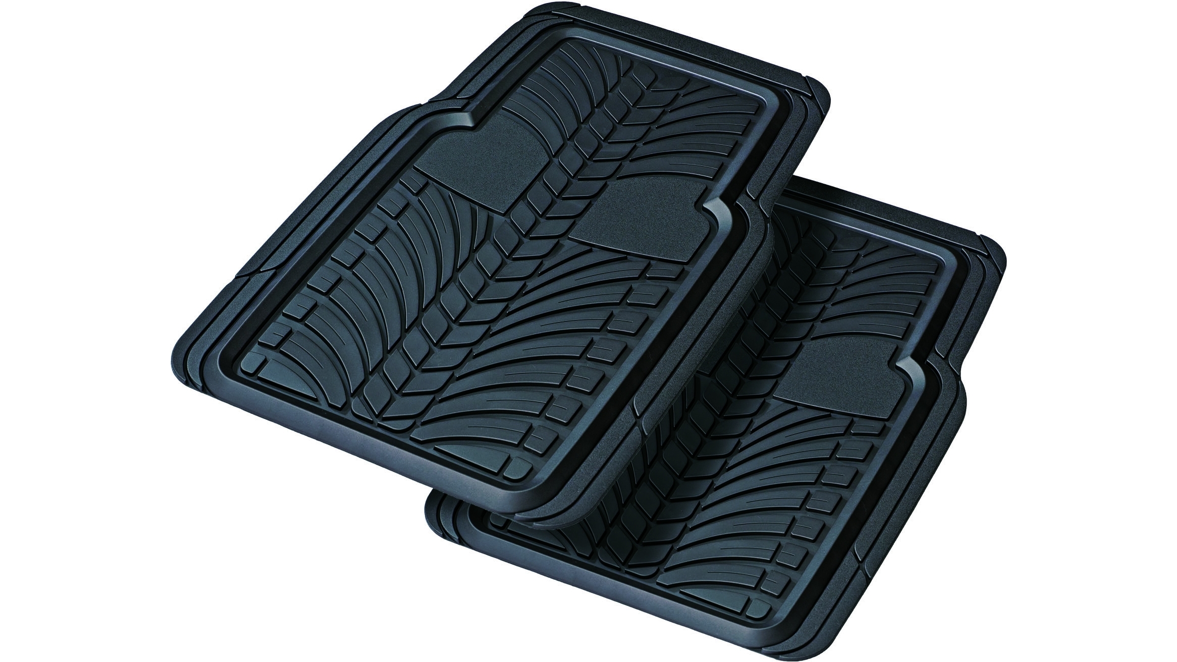 Carfit Tread Rubber 2 Piece Set Front Car Floor Mat - Black