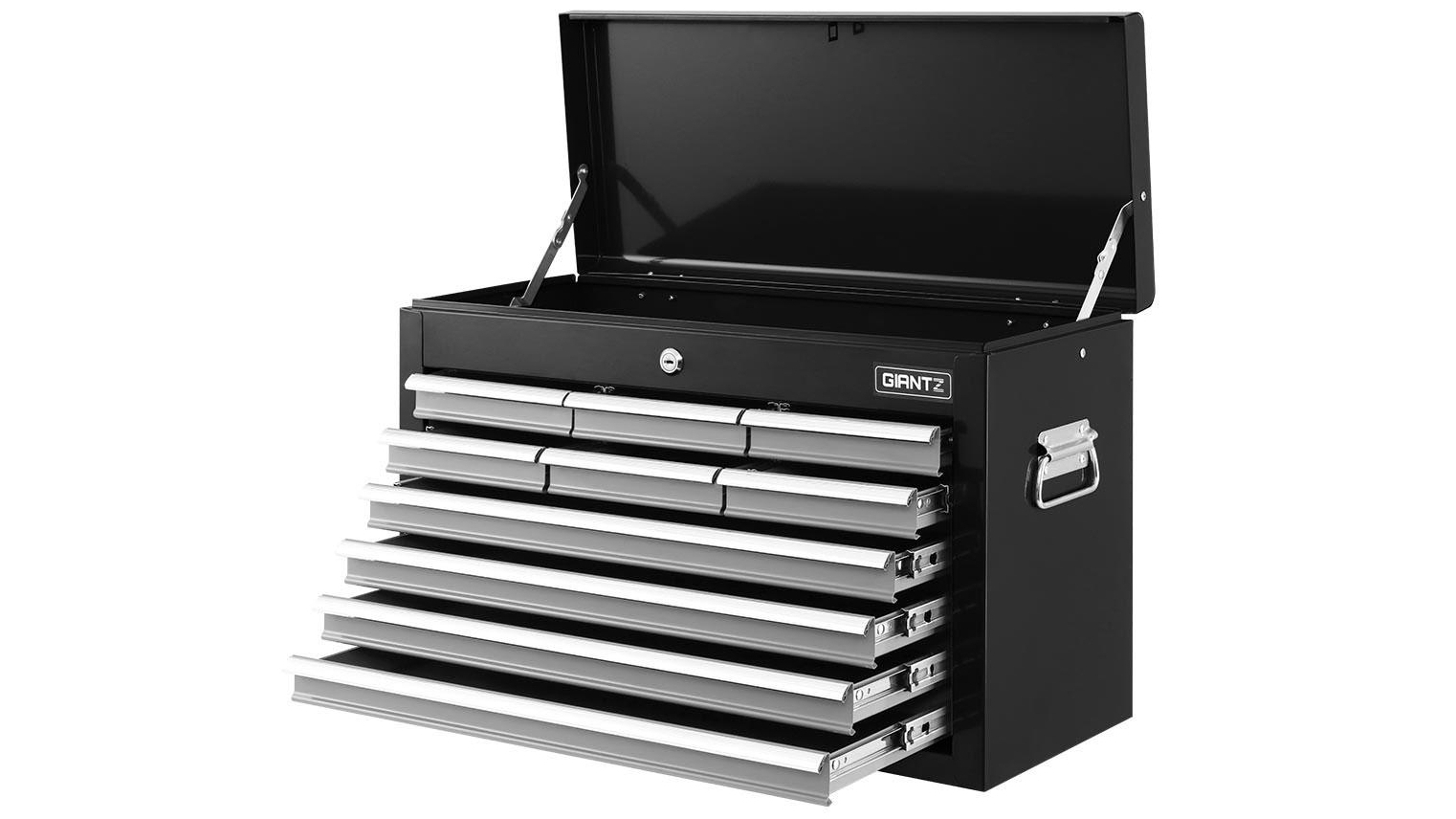 Giantz 10 Drawers Tool Box Storage Chest - Black/Grey