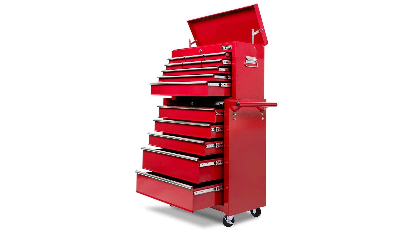 Giantz 14 Drawers Trolley Tool Box Cabinet Chest Storage - Red