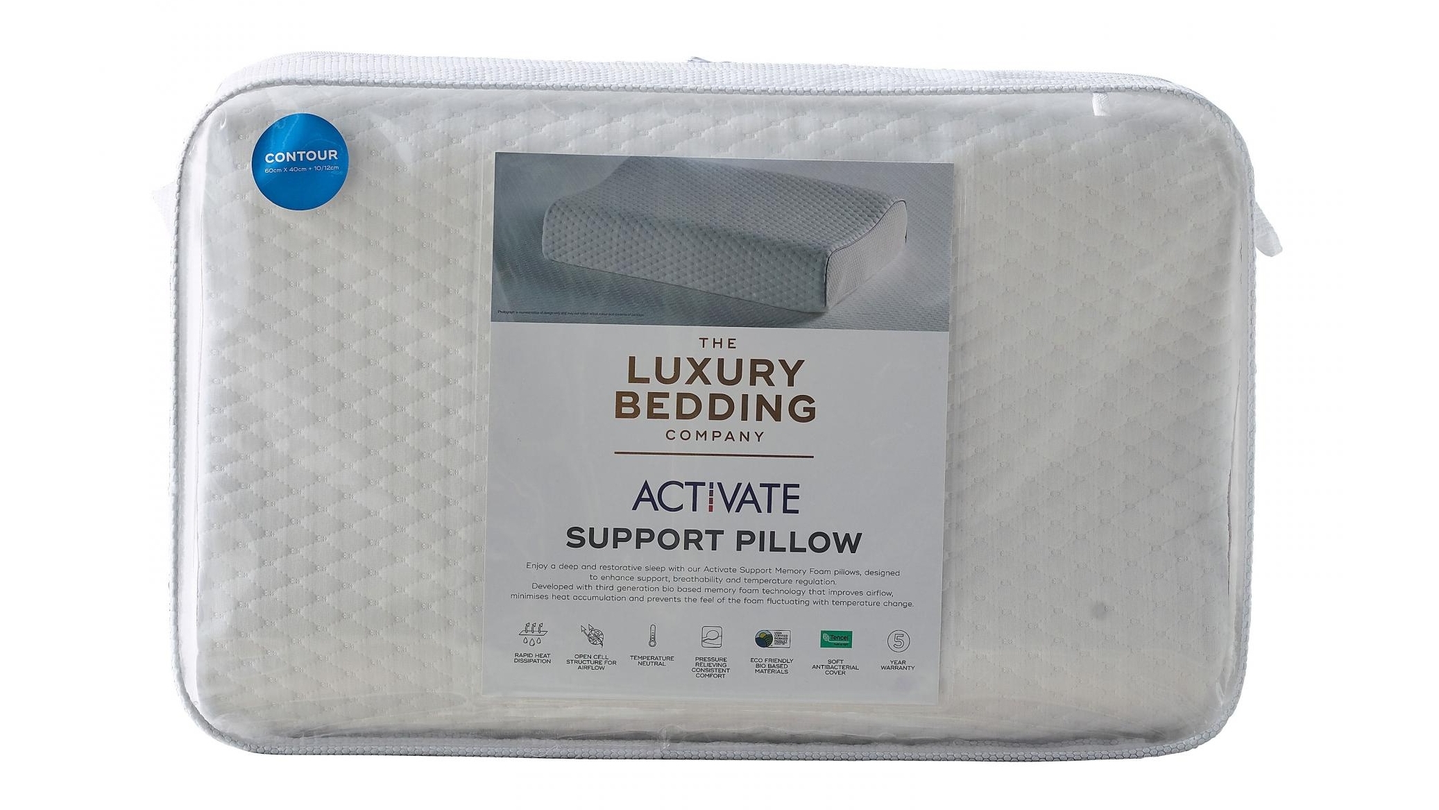 The Luxury Bedding Company Activate Contour Pillow Harvey Norman