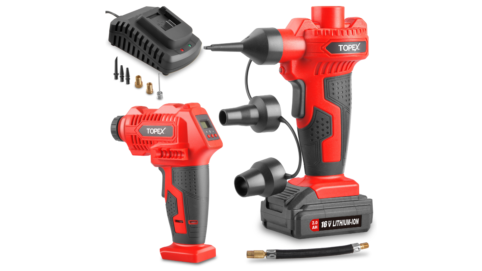 TOPEX 2-in-1 Cordless High Volume and Pressure Inflator
