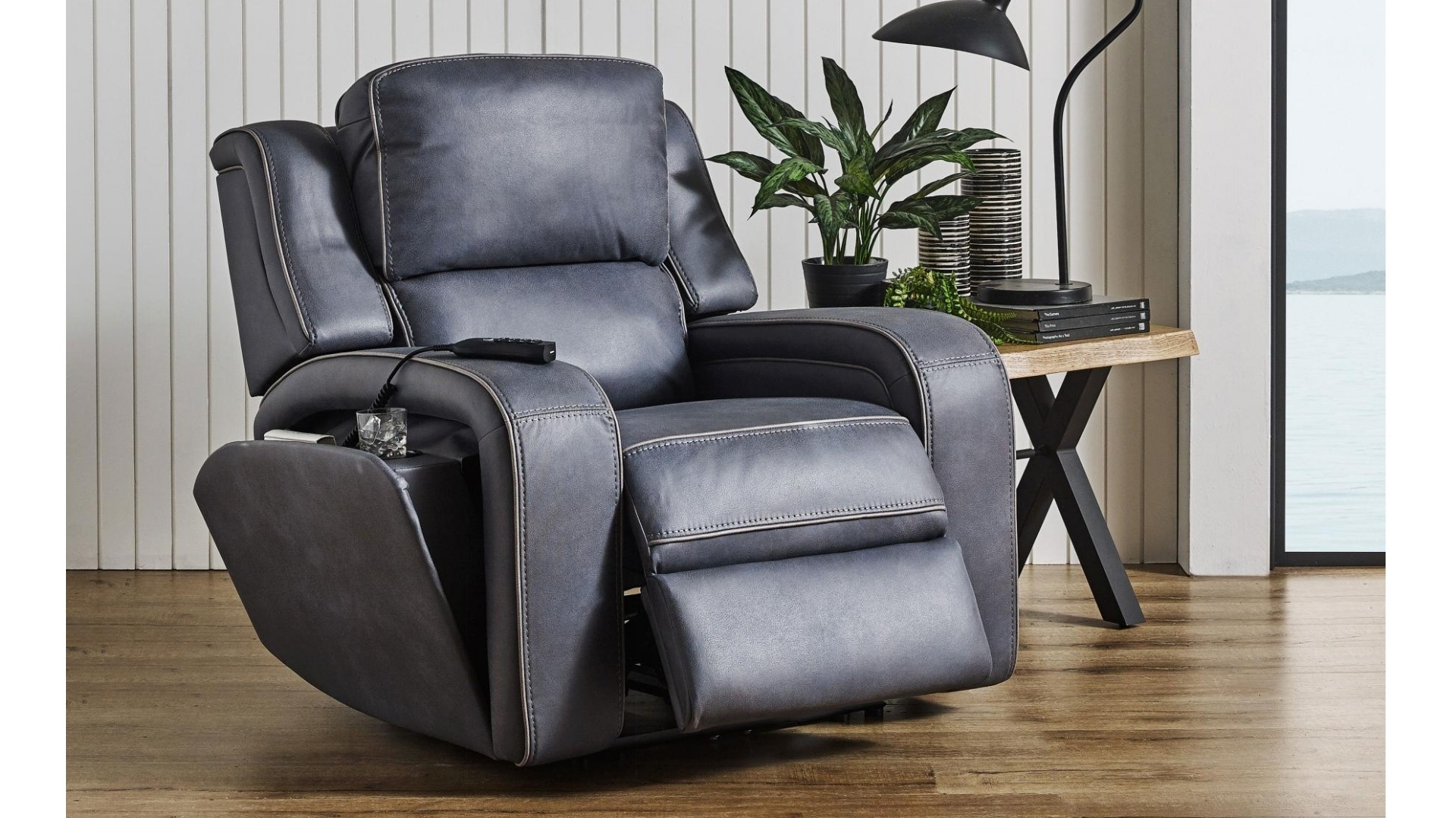 Burlington Fabric Powered Recliner Armchair