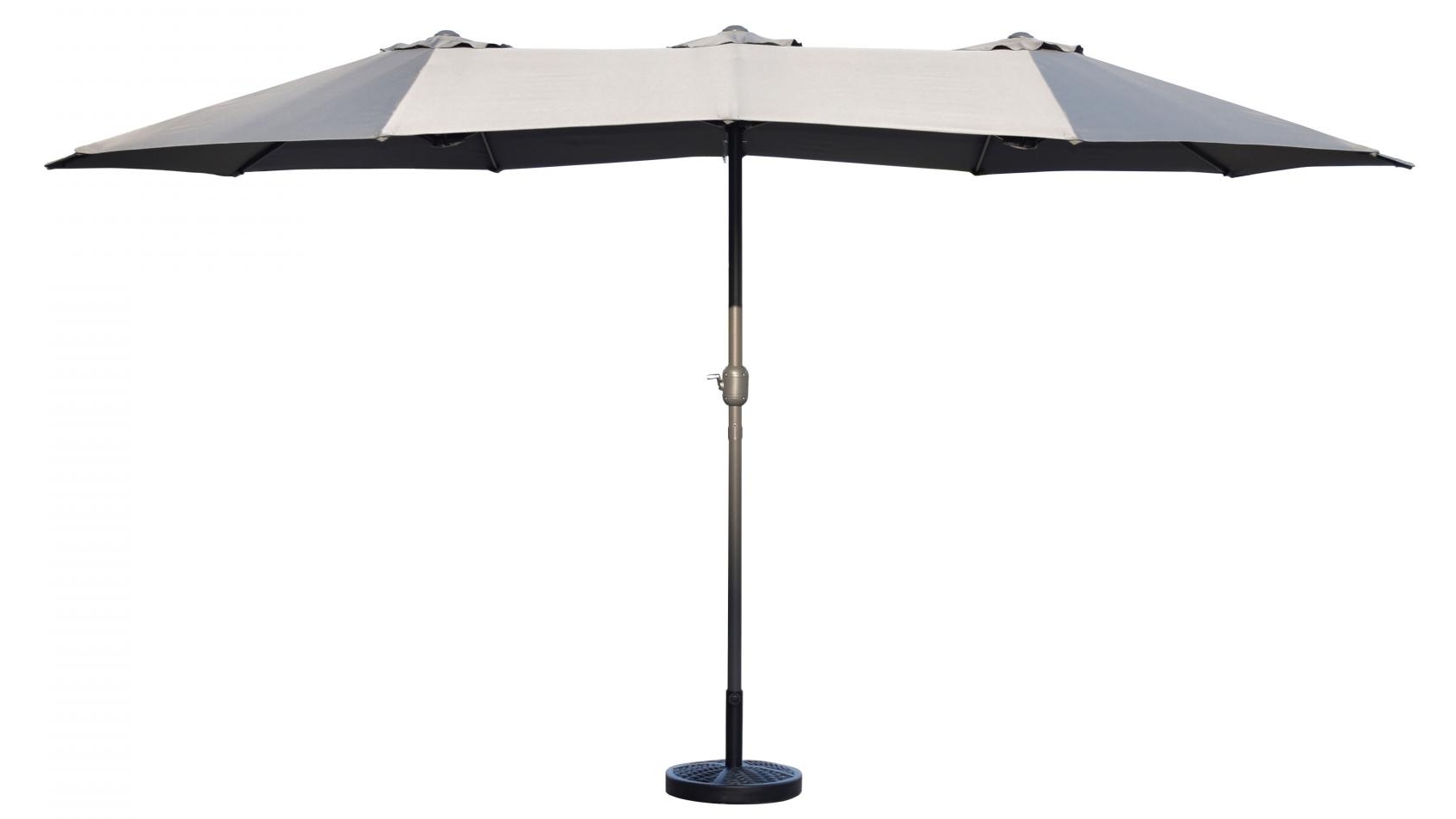 Quebec 270 x 460cm Oval Outdoor Umbrella - Charcoal