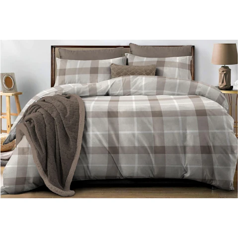 Wilson Flannelette Latte Quilt Cover Set