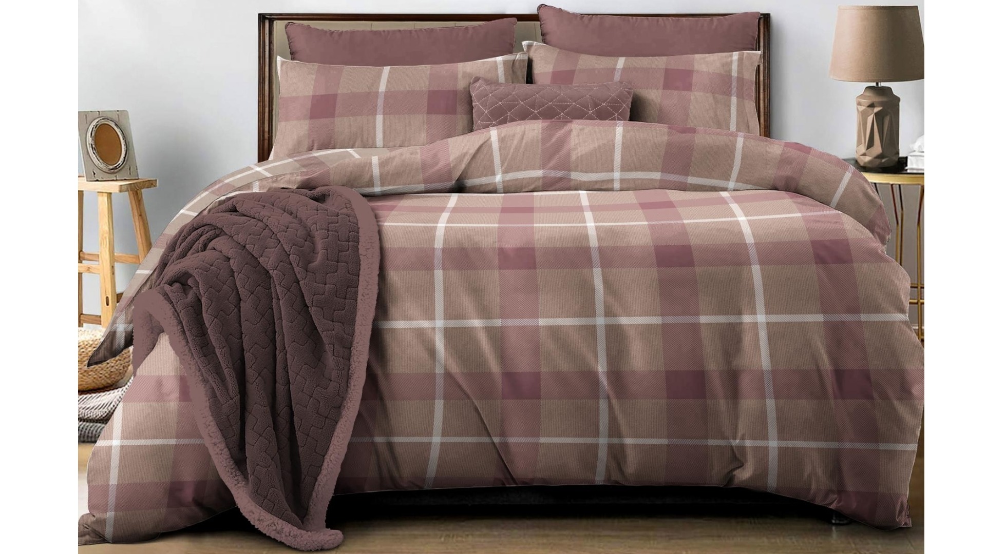 Wilson Flannelette Rose Quilt Cover Set - Queen