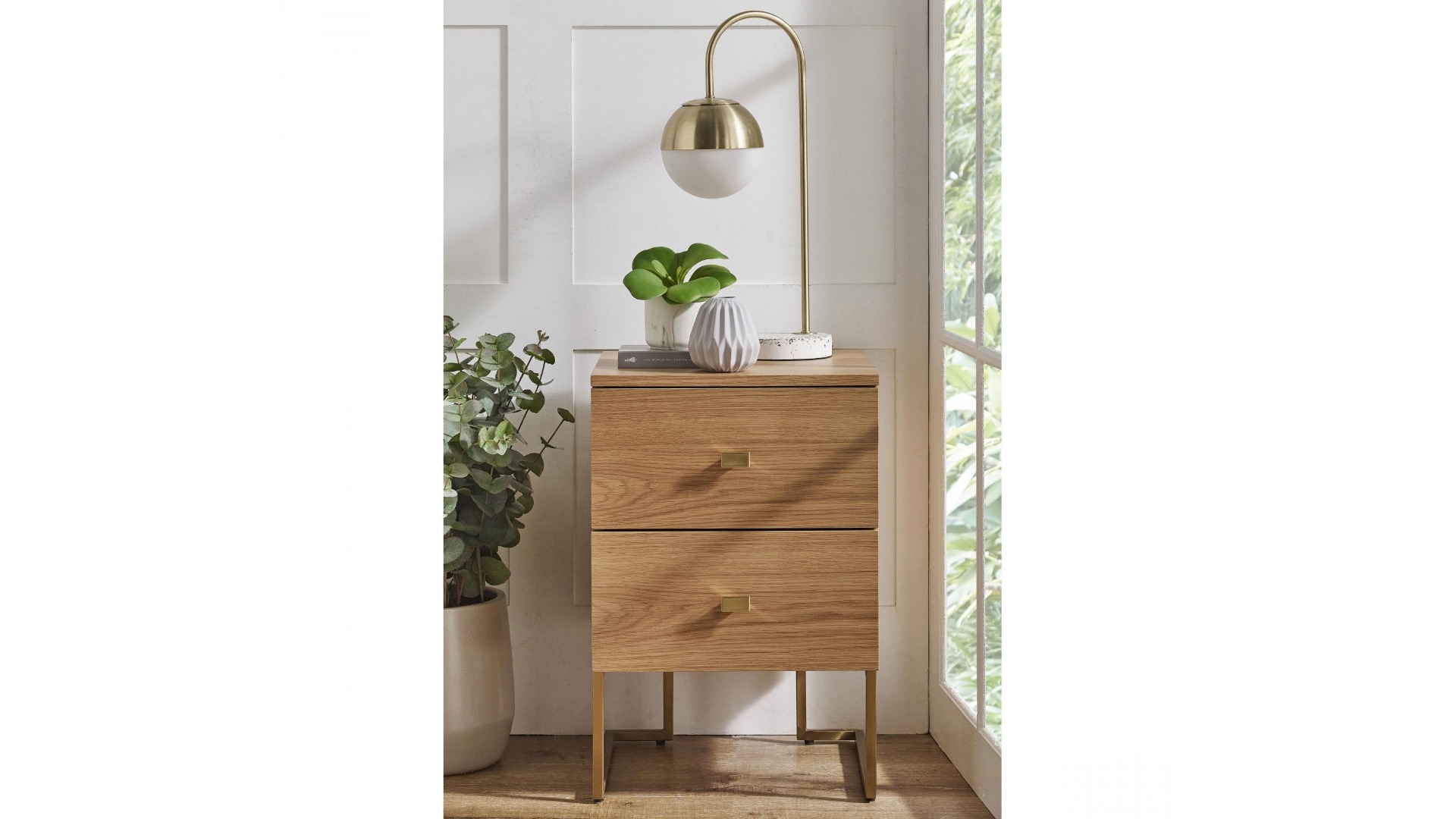 Rayne 2-Drawer Bedside Table - Oak