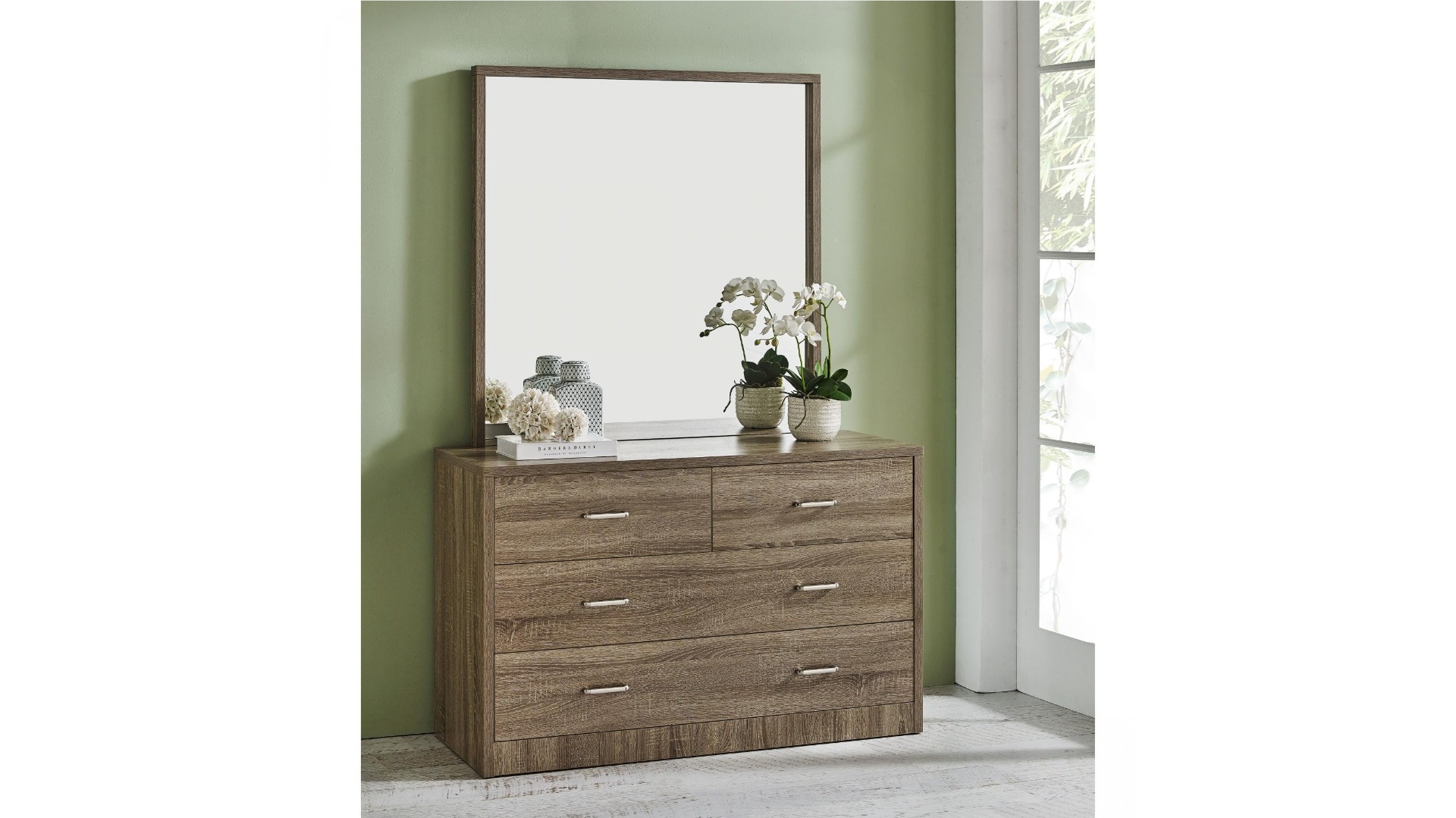 Edge 6-Drawer Dresser with Mirror