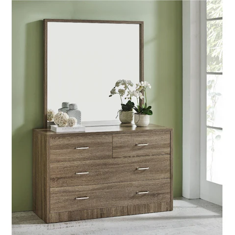 Edge 6-Drawer Dresser with Mirror