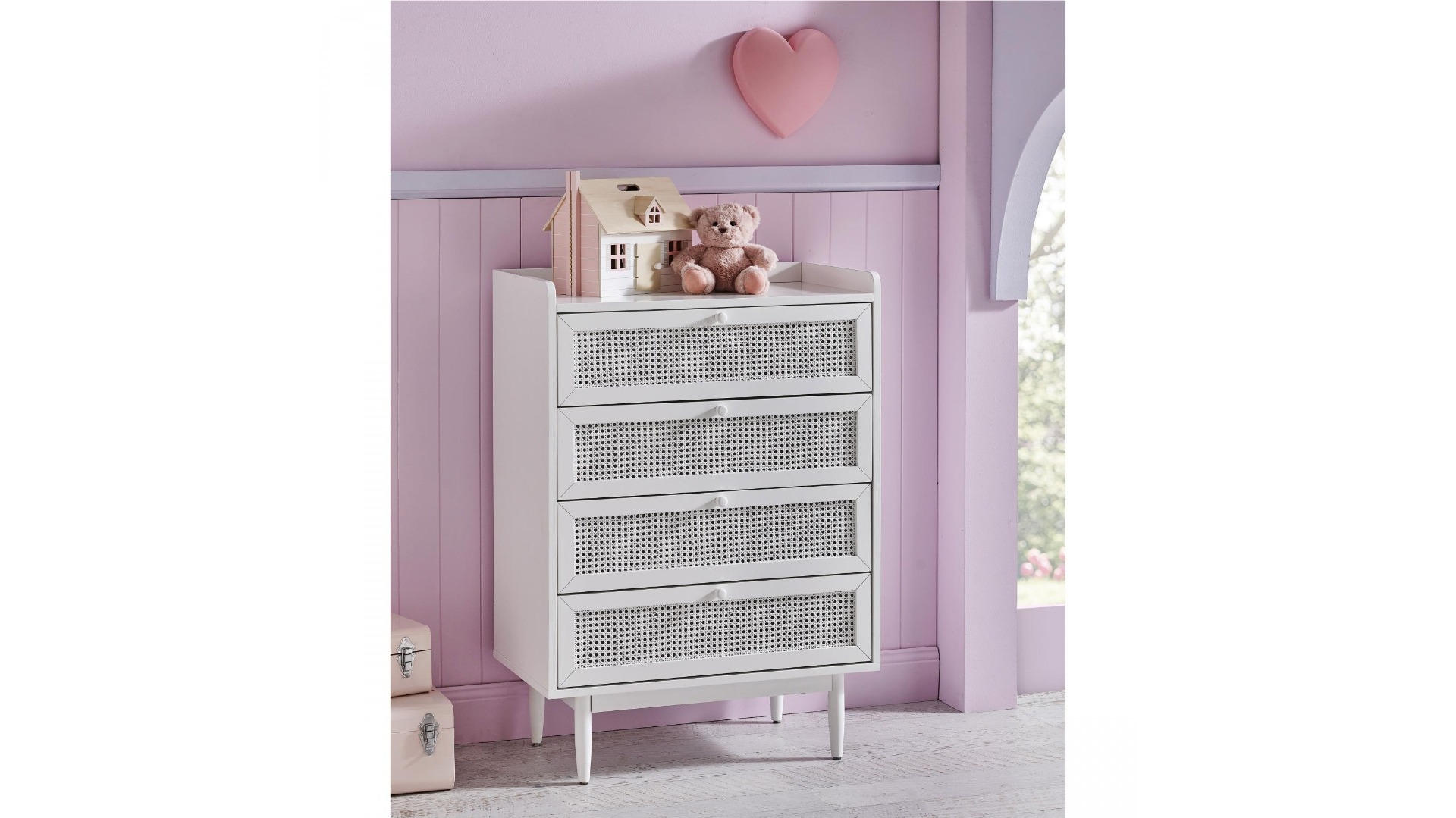 Kody 4-Drawer Tallboy - White