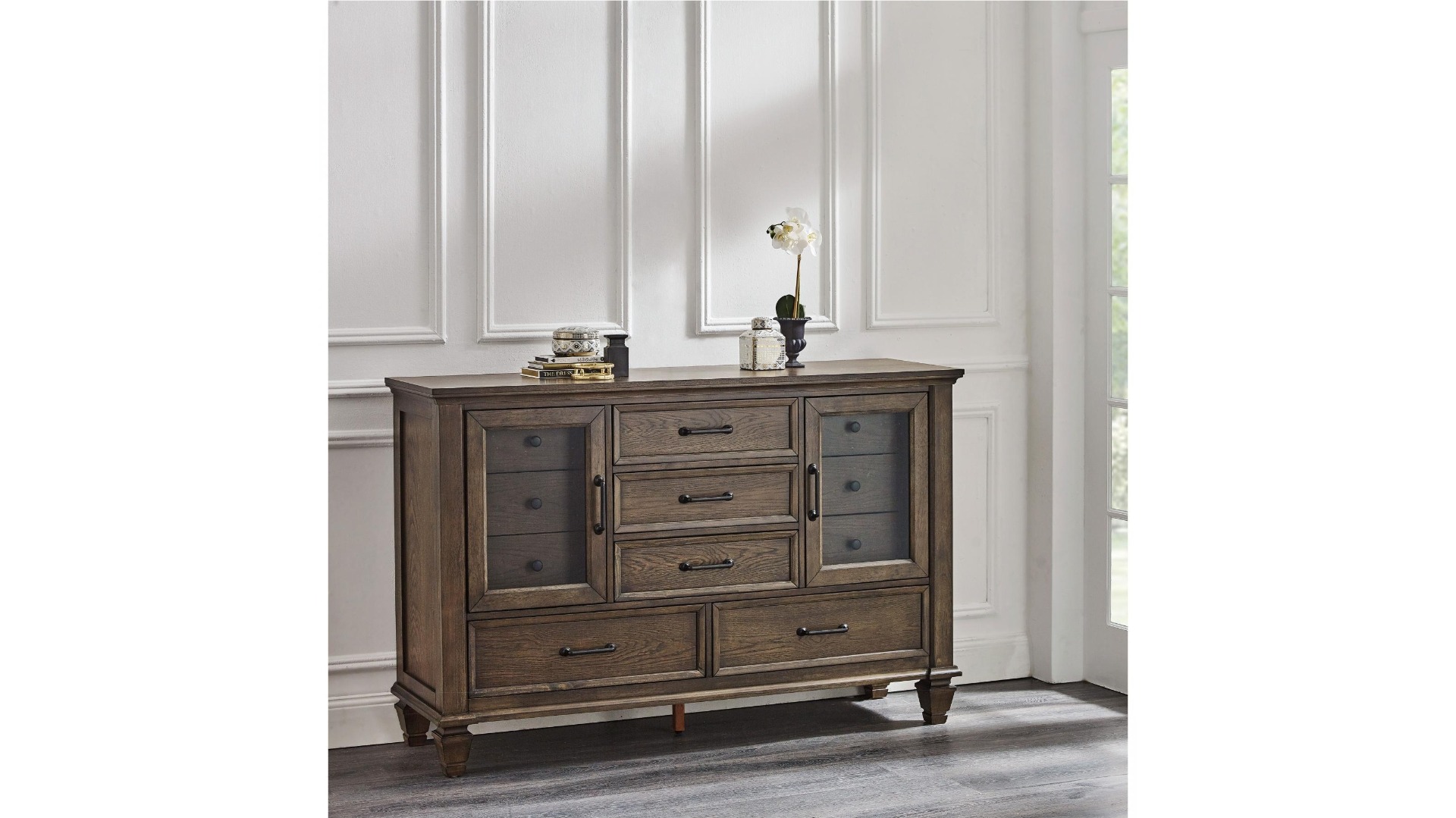 Southampton 11-Drawer Rustic Oak Dresser