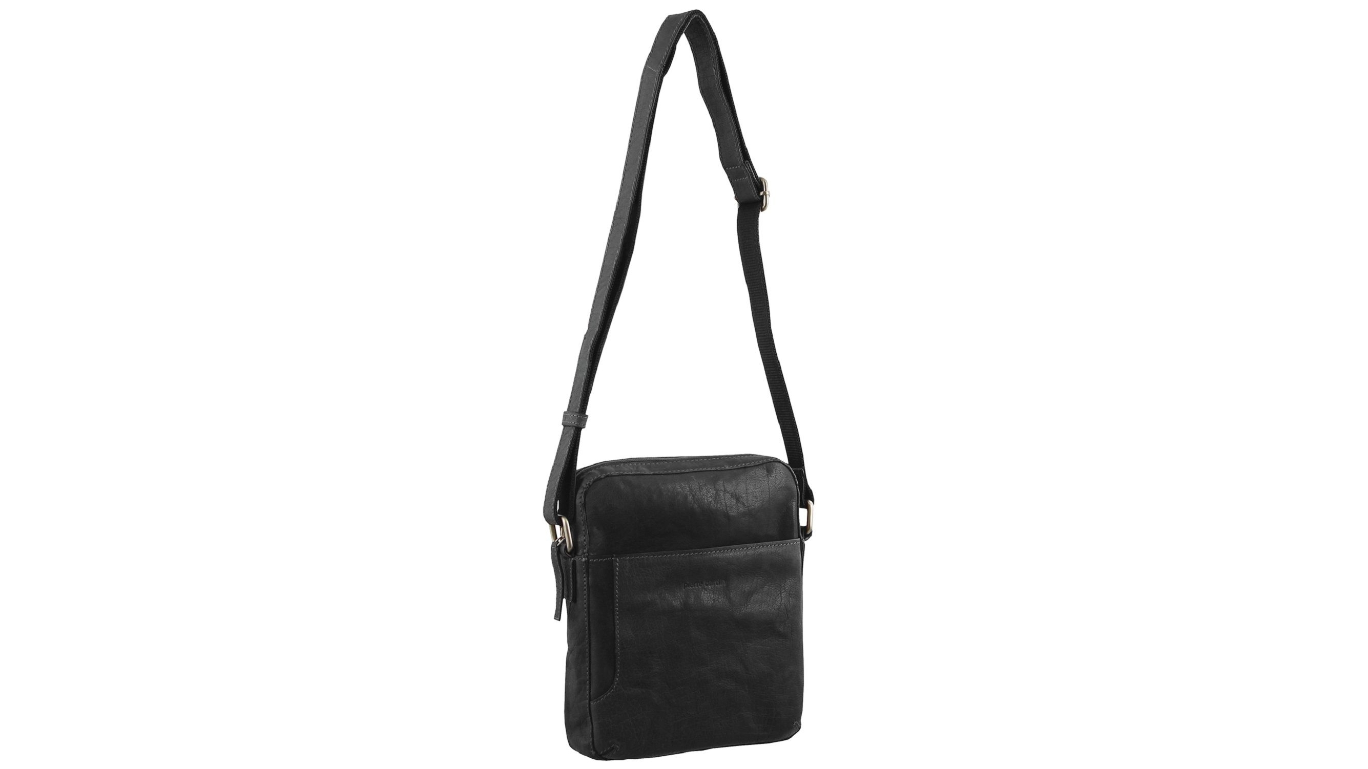 Pierre Cardin Rustic Leather iPad Mini Bag - Black