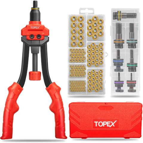 TOPEX 160 Piece Heavy Duty Nut Rivet Rivnut Nutsert Gun Kit Thread M3-12