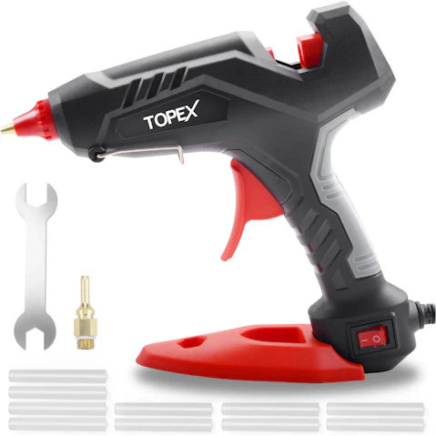 TOPEX Heavy Duty 100W Hot Melt Glue Gun Electric Heating Craft and 10 Glue Sticks
