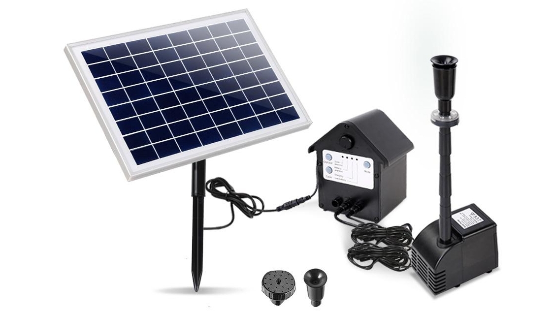 Gardeon Solar Pond Pump Battery Powered Outdoor LED Light Submersible Filter