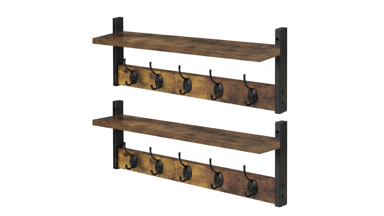 Levede Double Hook Floating Shelf Wall Coat Rack