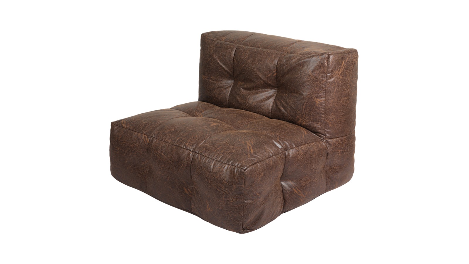 Marlow Large PU Bean Bag Chair Cover - Brown