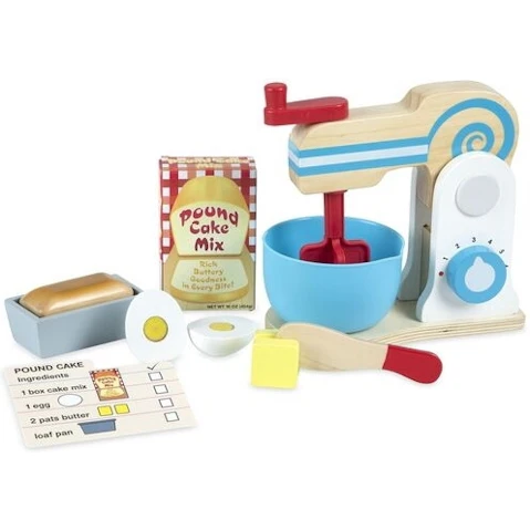 Melissa and Doug Wooden Make-A-Cake Mixer Set