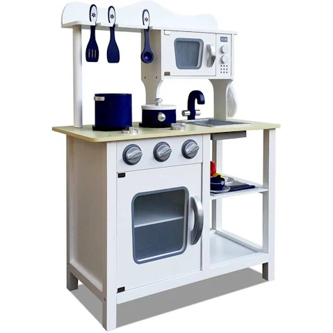 Keezi Kids Wood Stand Kitchen Play Set - White