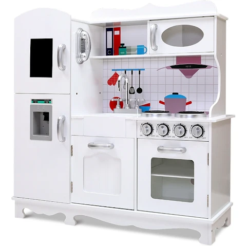 Keezi Kitchen Pretend Play Food Set - White